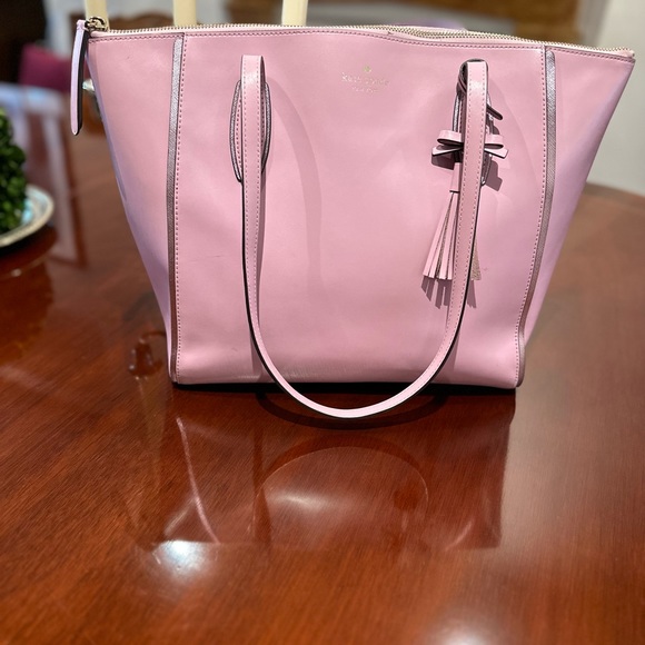 Like NEW Kate Spade tote beautiful pink leather zip tote - Picture 8 of 11
